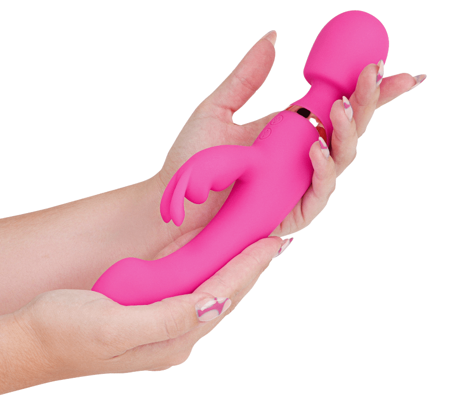 Vibrador doble estimulación tipo conejito para clítoris y vagina